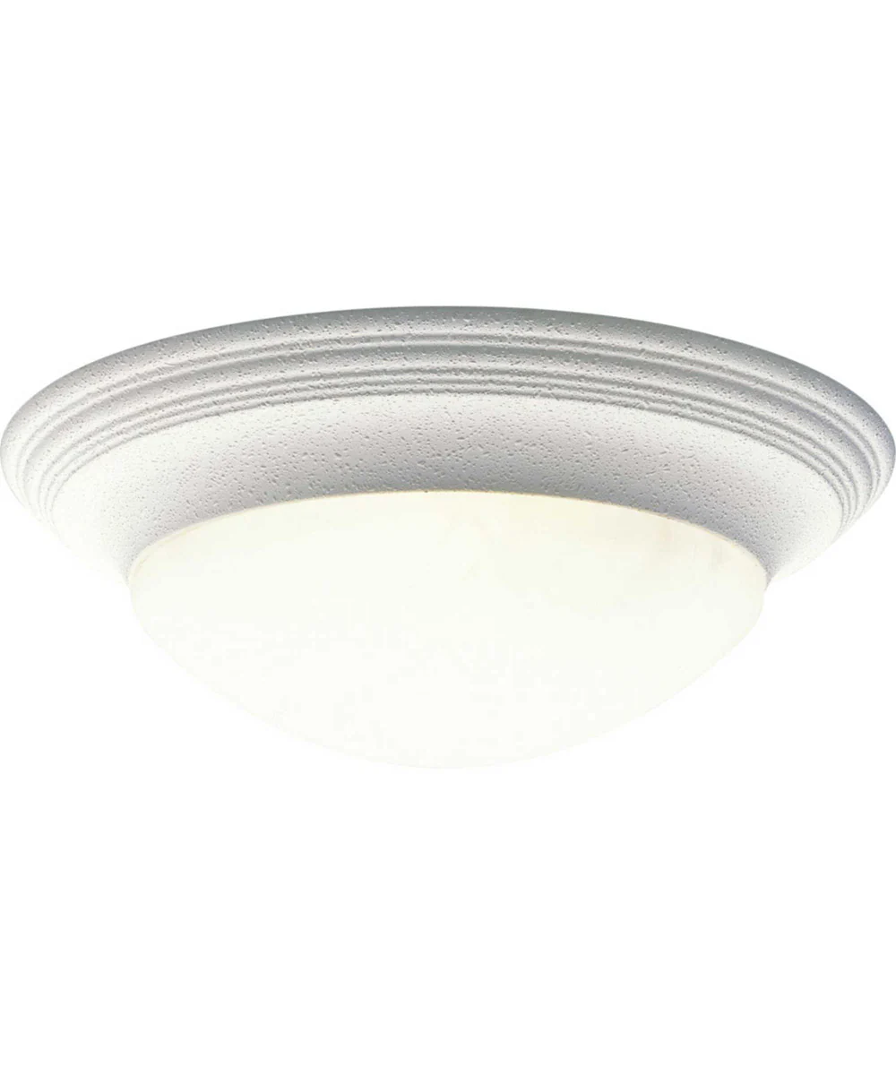 3-Light Alabaster Glass 16-5/8" Close-to-Ceiling White