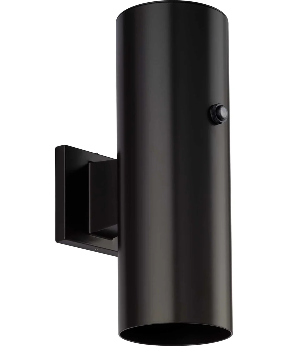5" LED Outdoor Aluminum Up/Down Wall Mount Cylinder with Photocell Antique Bronze