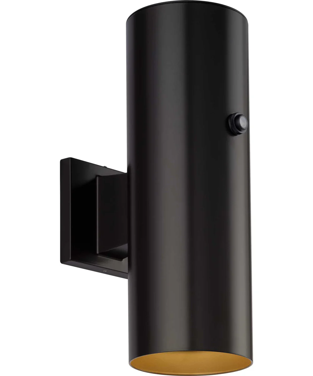 5" LED Outdoor Aluminum Up/Down Wall Mount Cylinder with Photocell Antique Bronze - Image 2