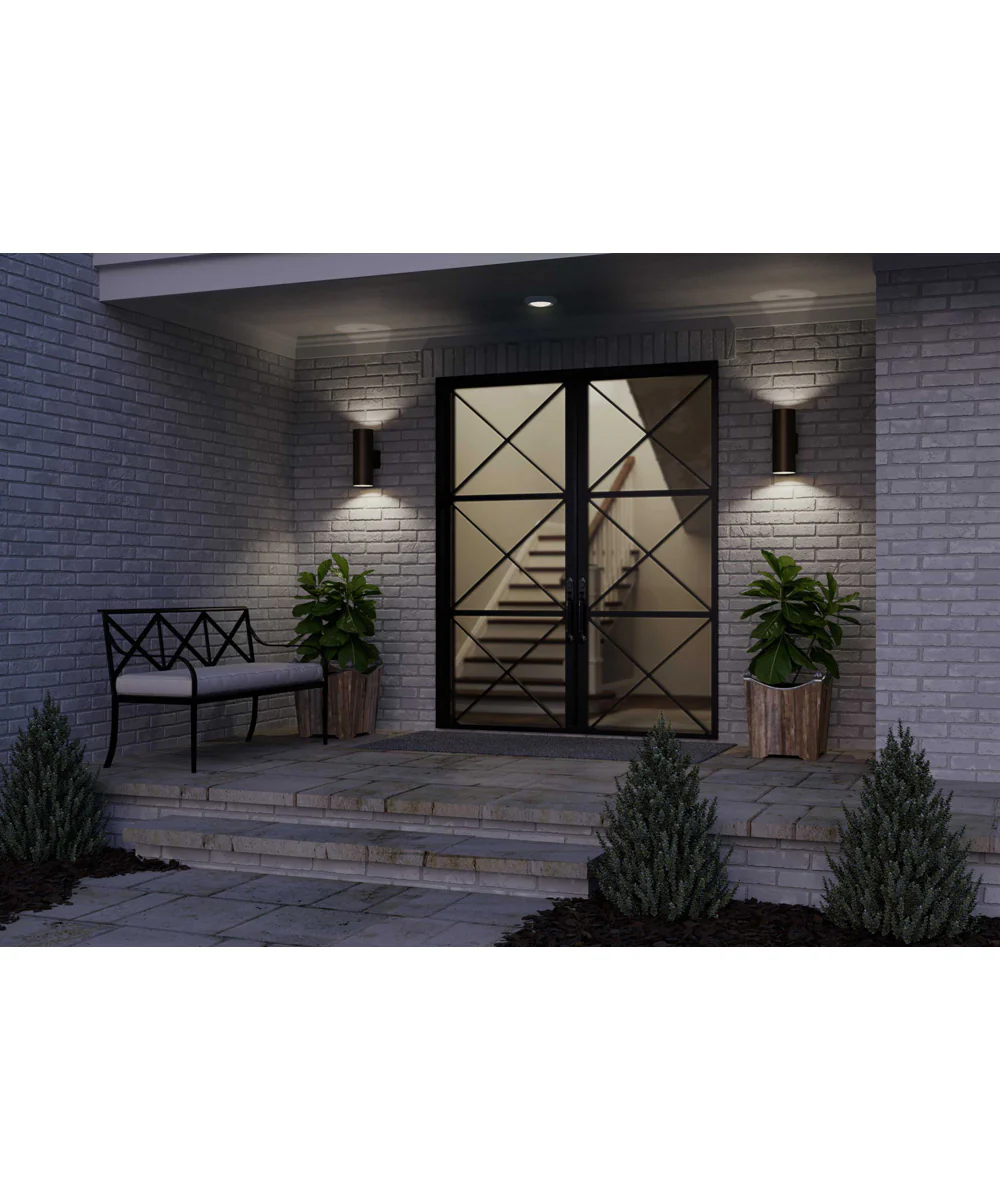 5" LED Outdoor Up/Down Cylinder Antique Bronze - Image 4