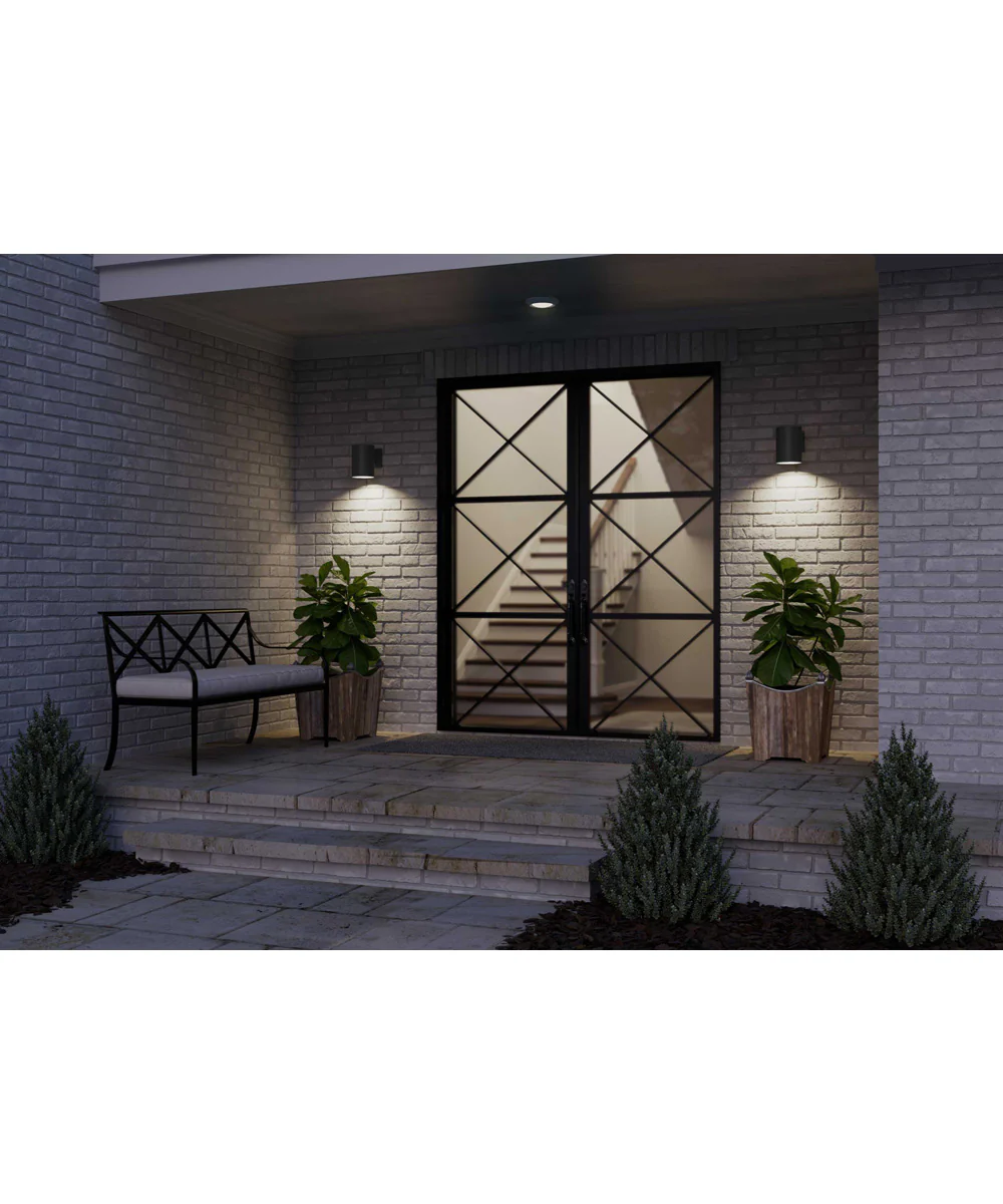 5" LED Outdoor Wall Cylinder Black - Image 3