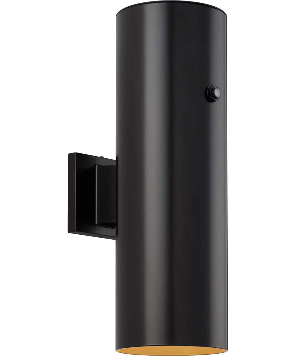 6" LED Outdoor Aluminum Up/Down Wall Mount Cylinder with Photocell Antique Bronze - Image 2