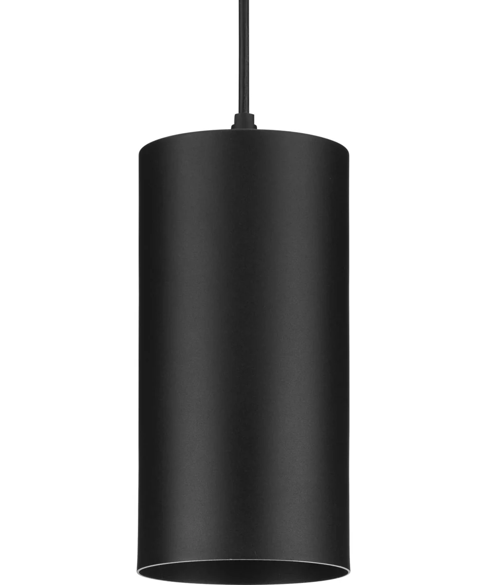 6" Outdoor LED Aluminum Cylinder Cord-Mount Hanging Light Black
