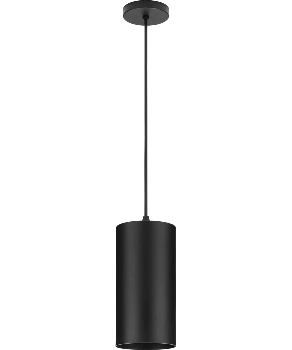 6" Outdoor LED Aluminum Cylinder Cord-Mount Hanging Light Black - Image 2