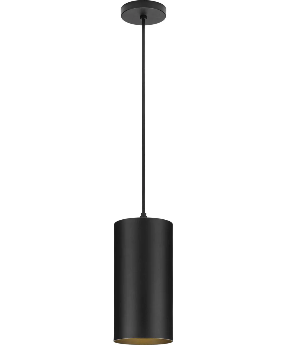 6" Outdoor LED Aluminum Cylinder Cord-Mount Hanging Light Black - Image 3