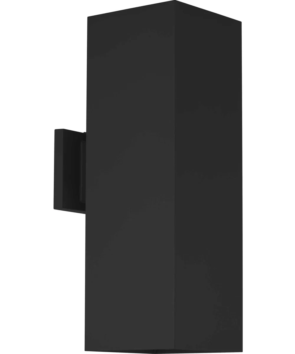 6" Square 2-Light Up/Down Wall Lantern Matte Black