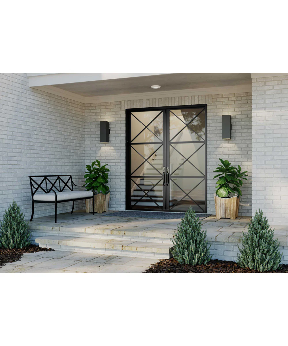 6" Square 2-Light Up/Down Wall Lantern Matte Black - Image 5
