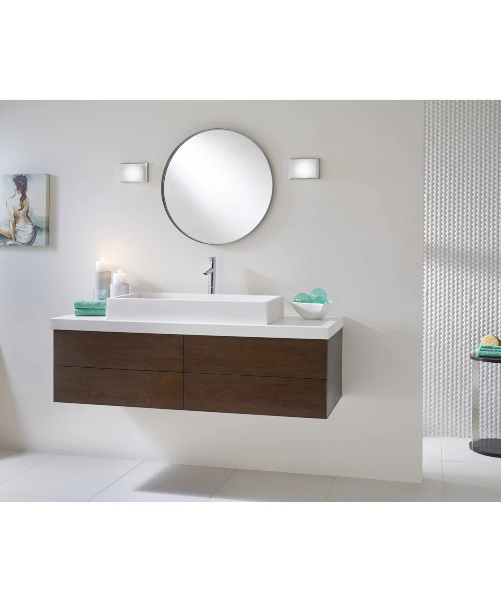 Ace LED 1-Light Etched Glass Modern LED Bath Vanity Light Polished Chrome - Image 2