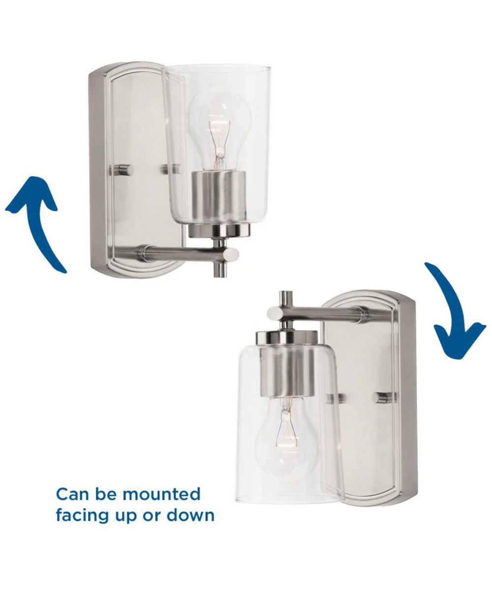 Adley 1-Light Clear Glass New Traditional Bath Vanity Light Brushed Nickel - Image 2
