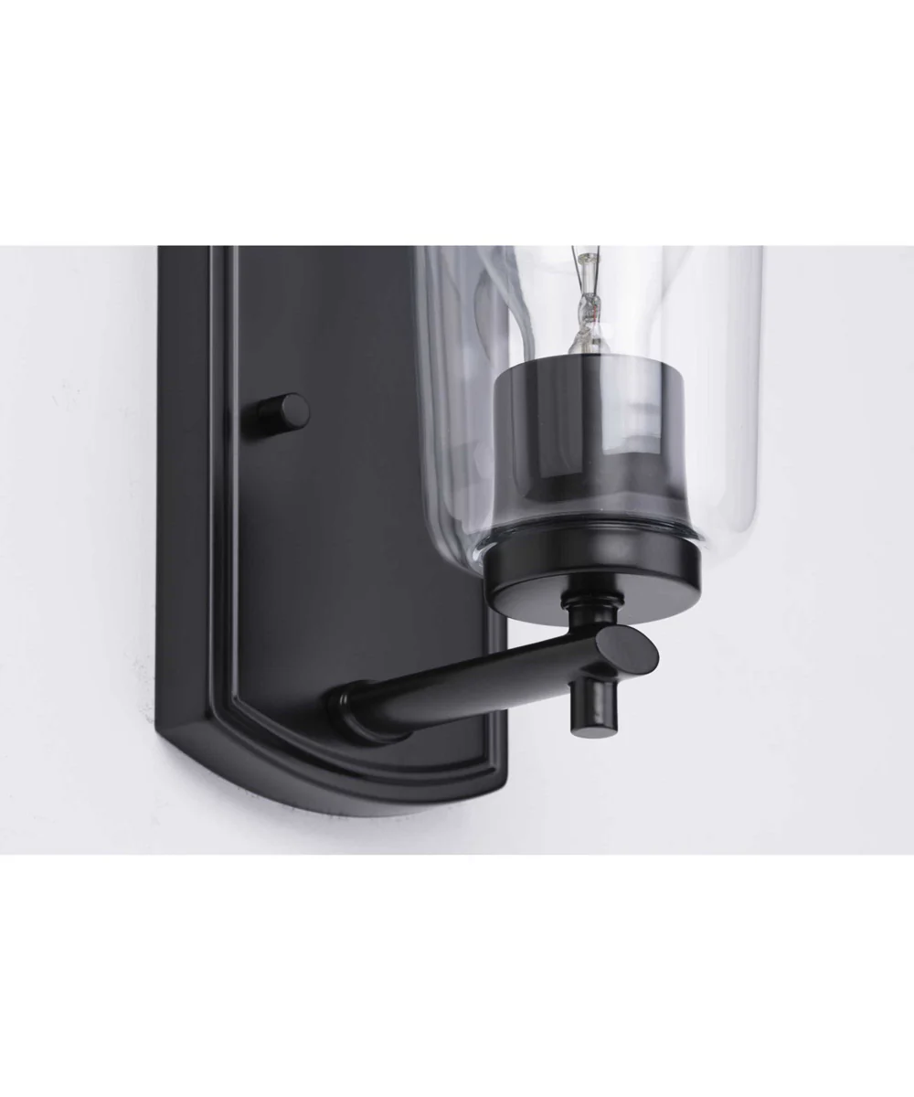 Adley 1-Light Clear Glass New Traditional Bath Vanity Light Matte Black - Image 2