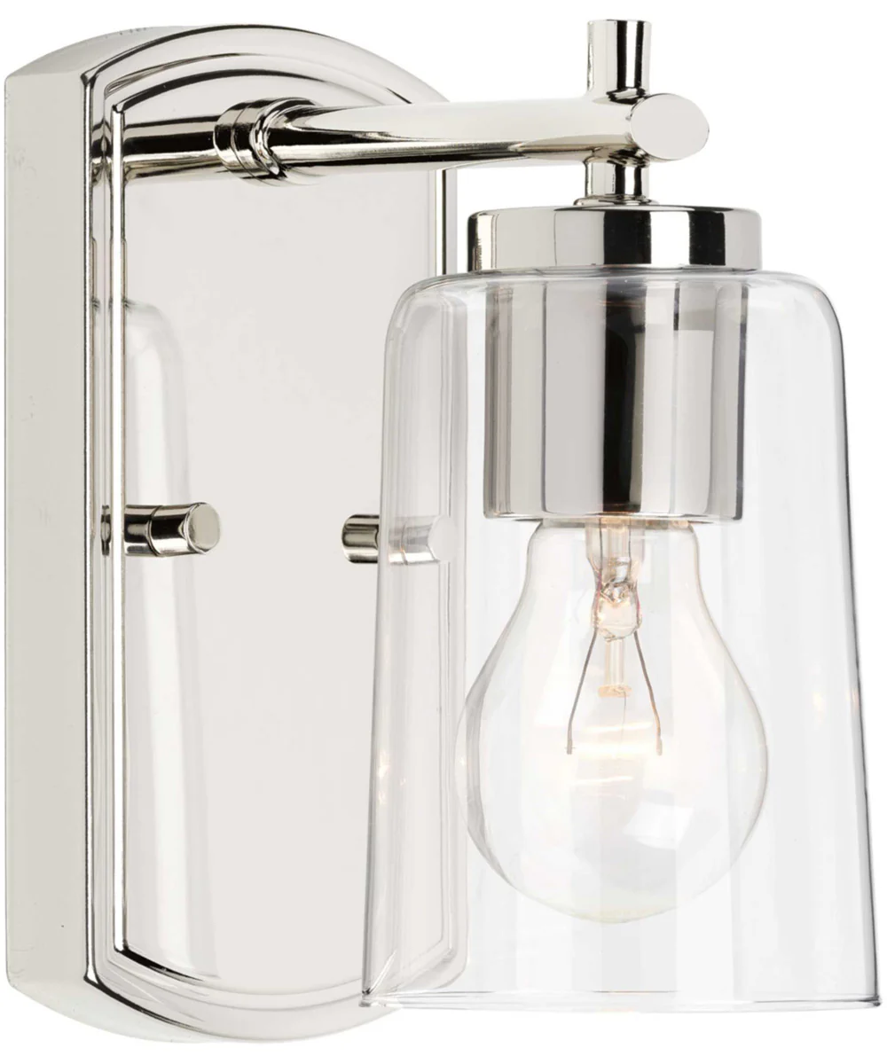 Adley 1-Light Clear Glass New Traditional Bath Vanity Light Polished Nickel - Image 3