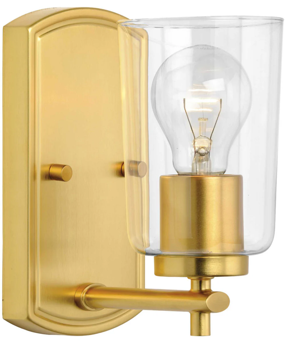 Adley 1-Light Clear Glass New Traditional Bath Vanity Light Satin Brass