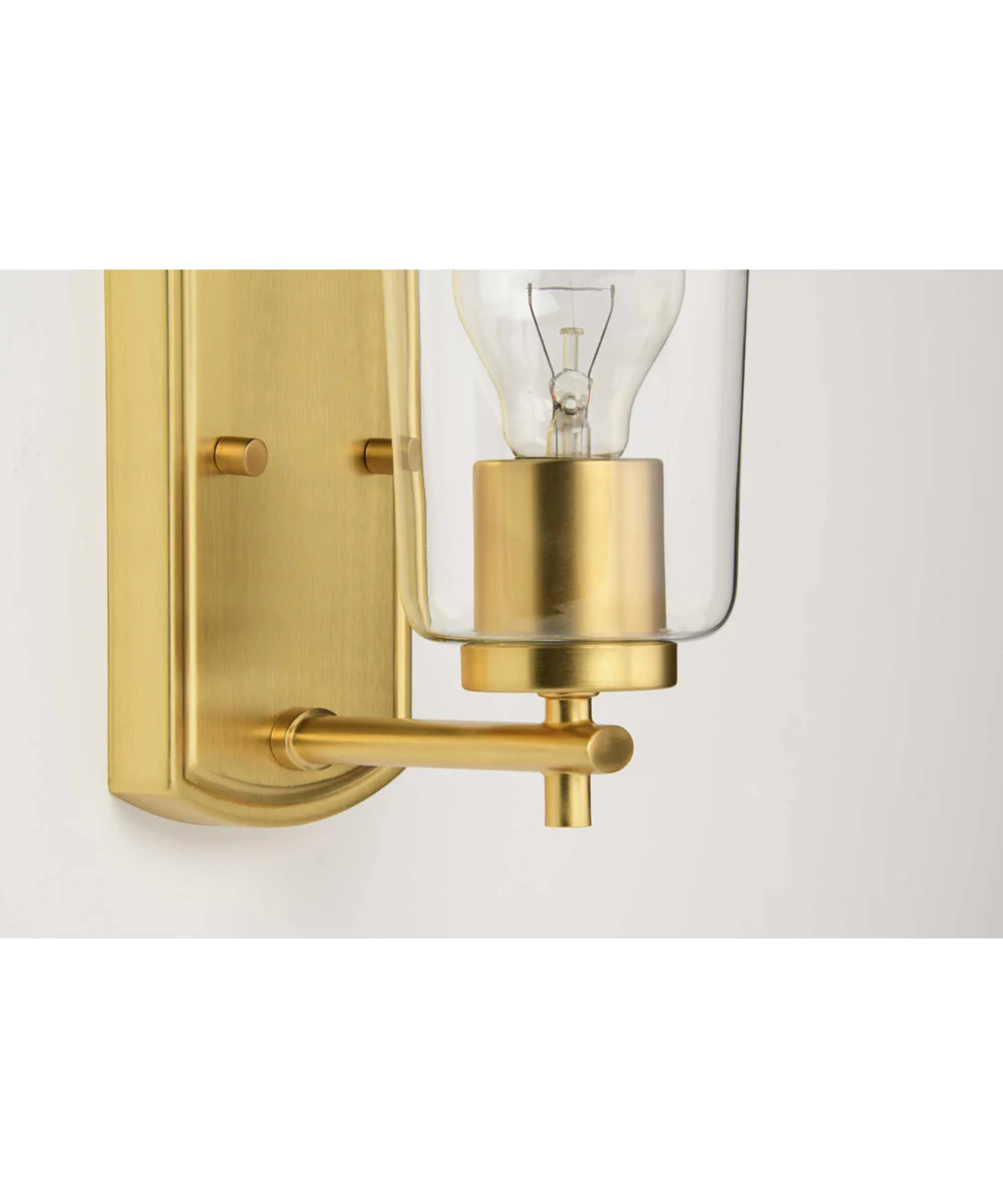 Adley 1-Light Clear Glass New Traditional Bath Vanity Light Satin Brass - Image 10