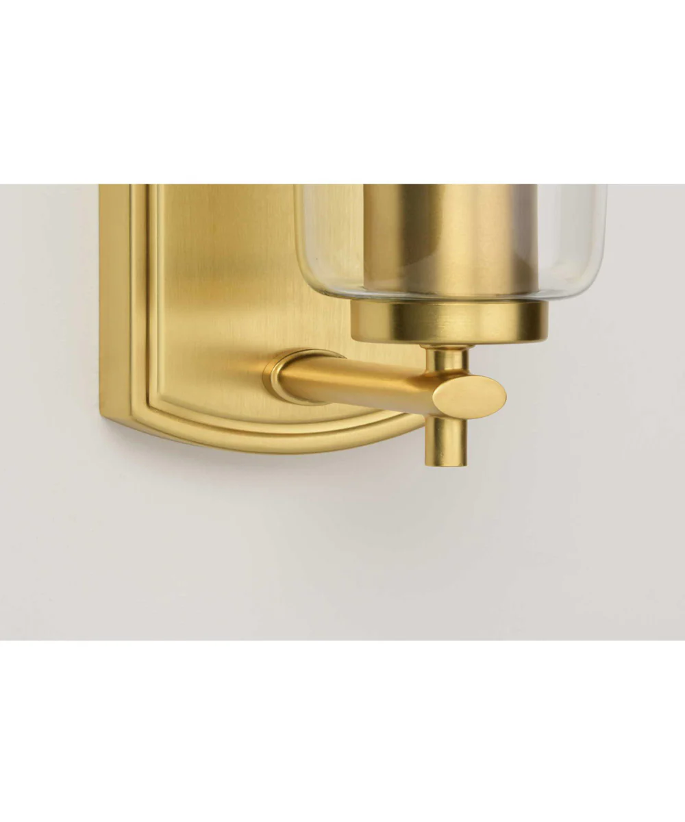 Adley 1-Light Clear Glass New Traditional Bath Vanity Light Satin Brass - Image 6