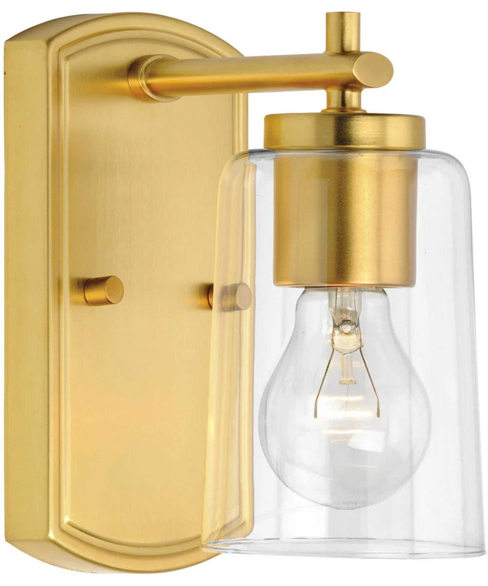 Adley 1-Light Clear Glass New Traditional Bath Vanity Light Satin Brass - Image 8