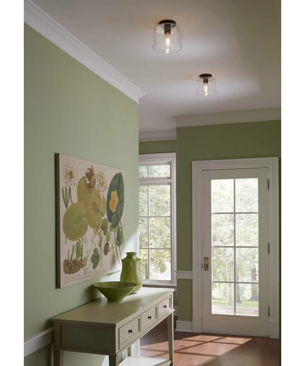 Adley 1-Light Clear Glass New Traditional Flush Mount Light Matte Black - Image 3
