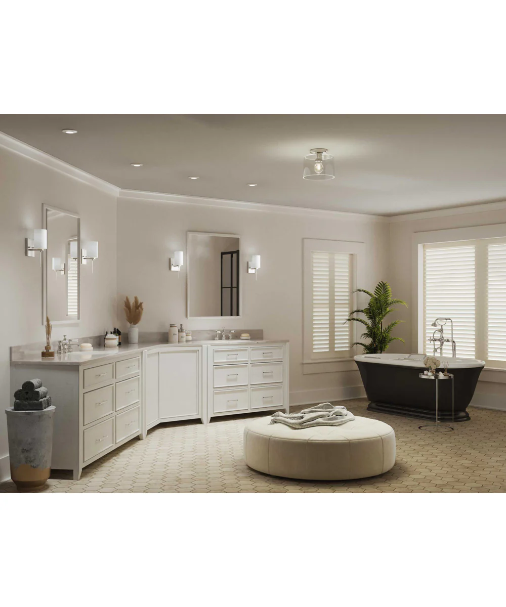 Adley 1-Light Clear Glass New Traditional Flush Mount Light Polished Nickel - Image 2