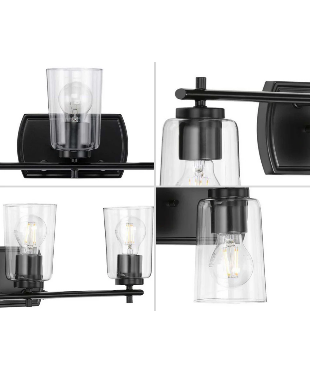 Adley 3-Light Clear Glass New Traditional Bath Vanity Light Matte Black - Image 6