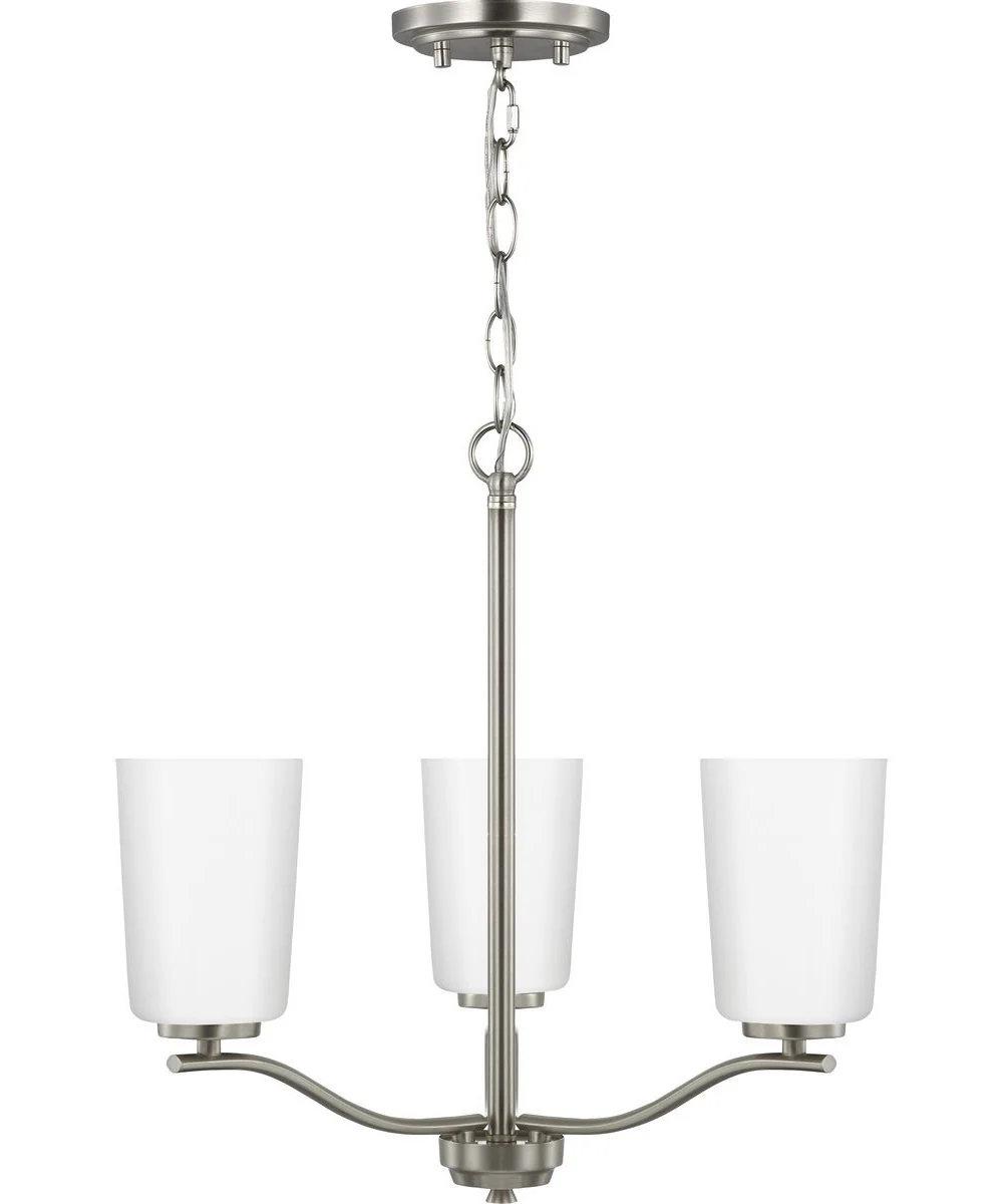 Adley 3-Light Etched White Glass Semi-Flush Convertible Light Brushed Nickel - Image 7