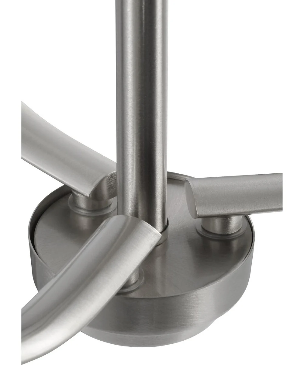 Adley 3-Light Etched White Glass Semi-Flush Convertible Light Brushed Nickel - Image 9