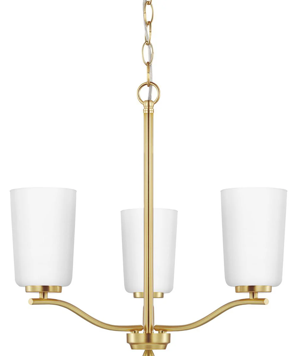 Adley 3-Light Etched White Glass Semi-Flush Convertible Light Satin Brass - Image 10