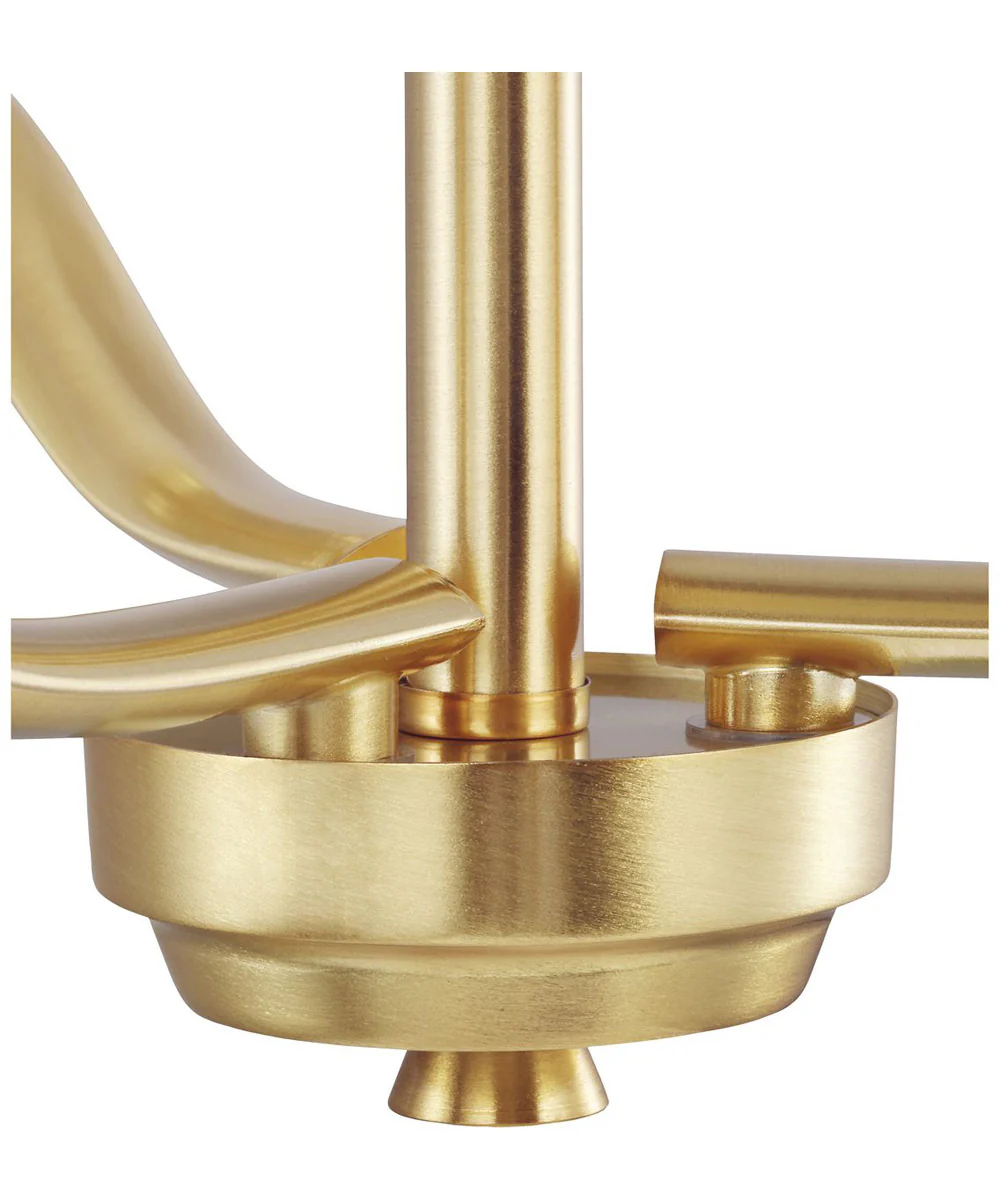 Adley 3-Light Etched White Glass Semi-Flush Convertible Light Satin Brass - Image 7
