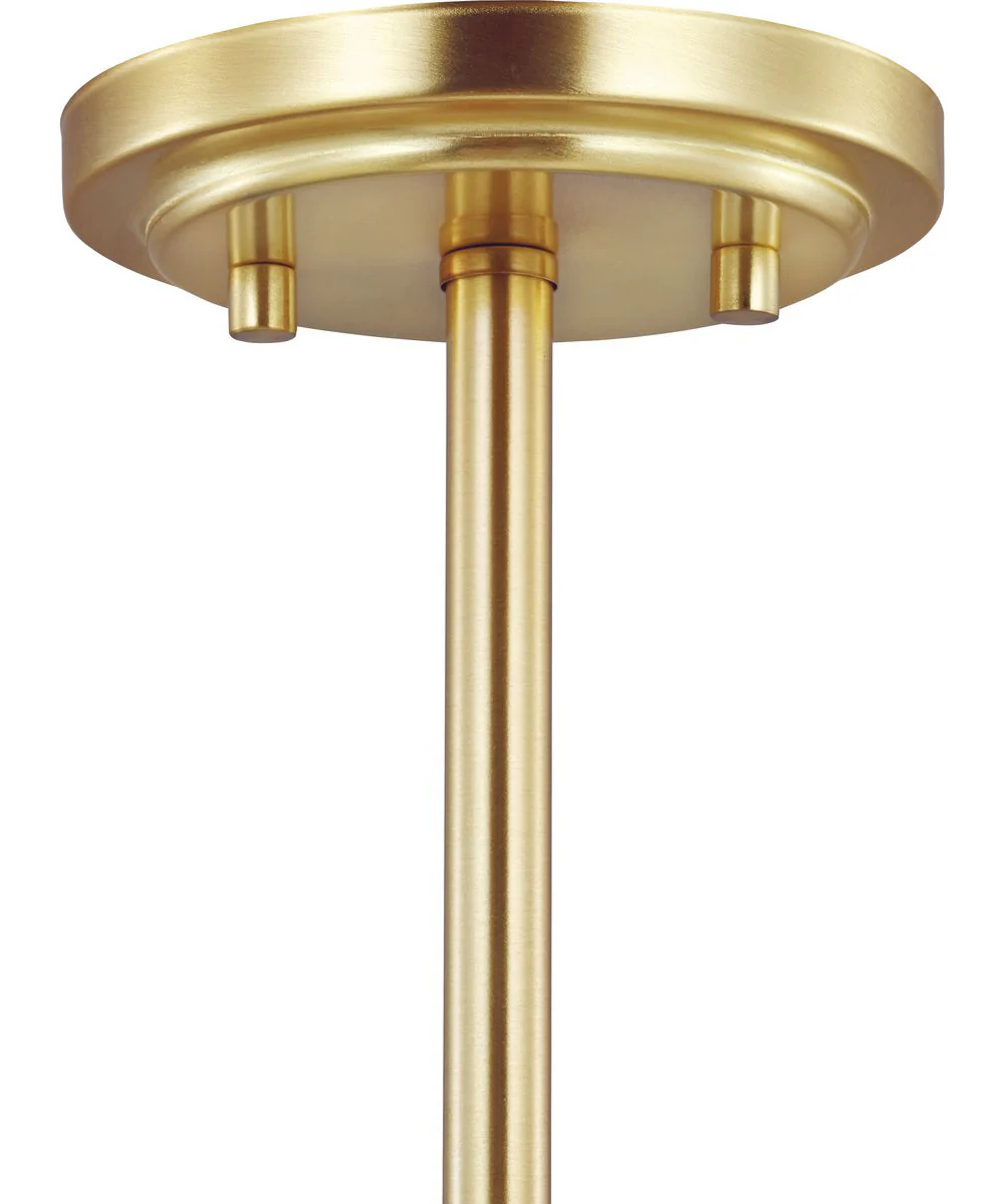Adley 3-Light Etched White Glass Semi-Flush Convertible Light Satin Brass - Image 8