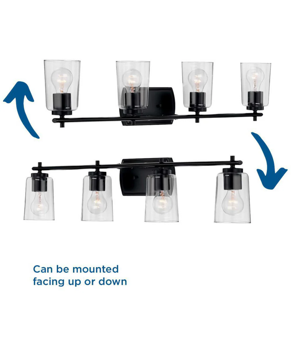 Adley 4-Light Clear Glass New Traditional Bath Vanity Light Matte Black - Image 5