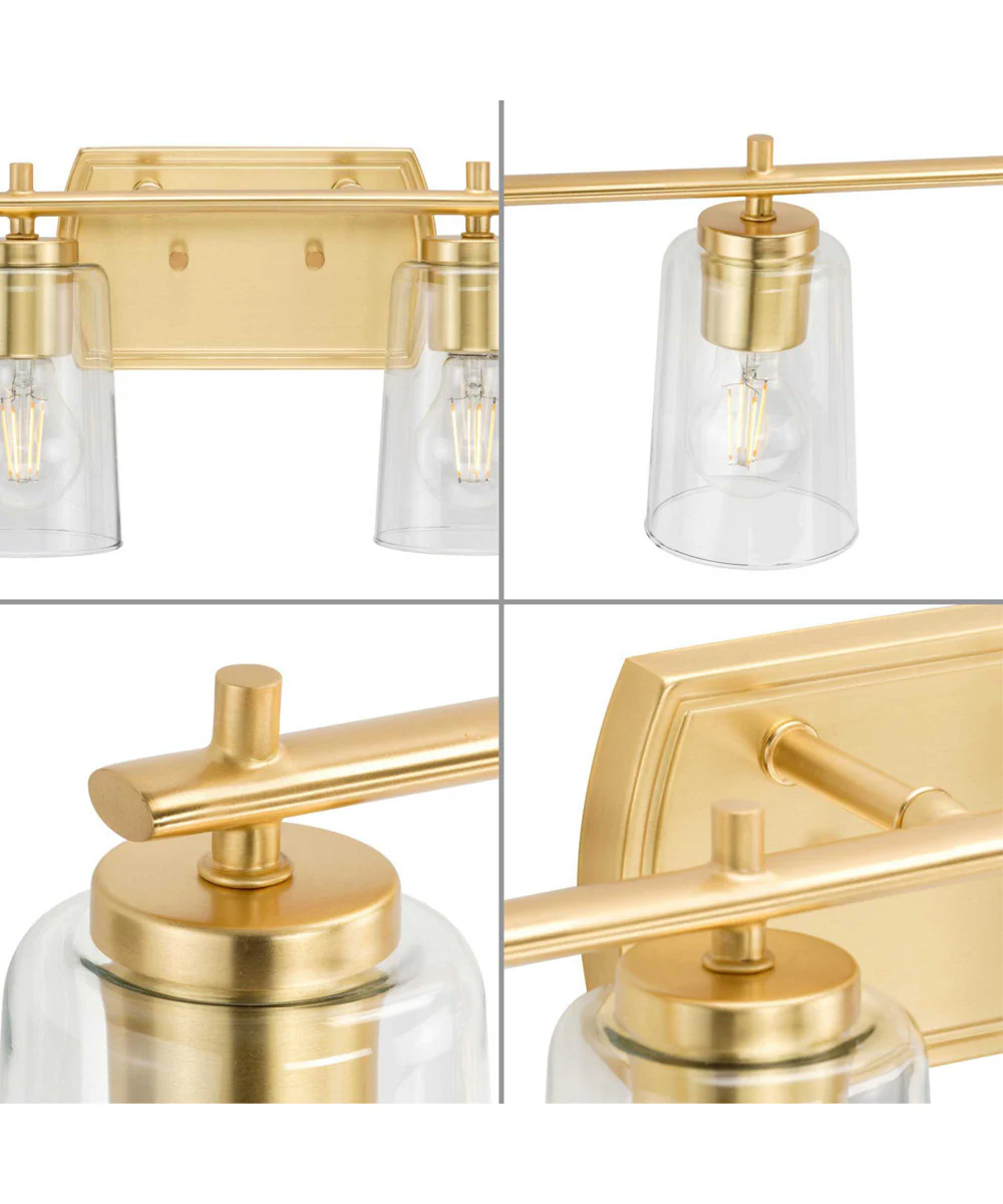 Adley 6-Light New Traditional Clear Glass Bath Vanity Light Satin Brass - Image 4