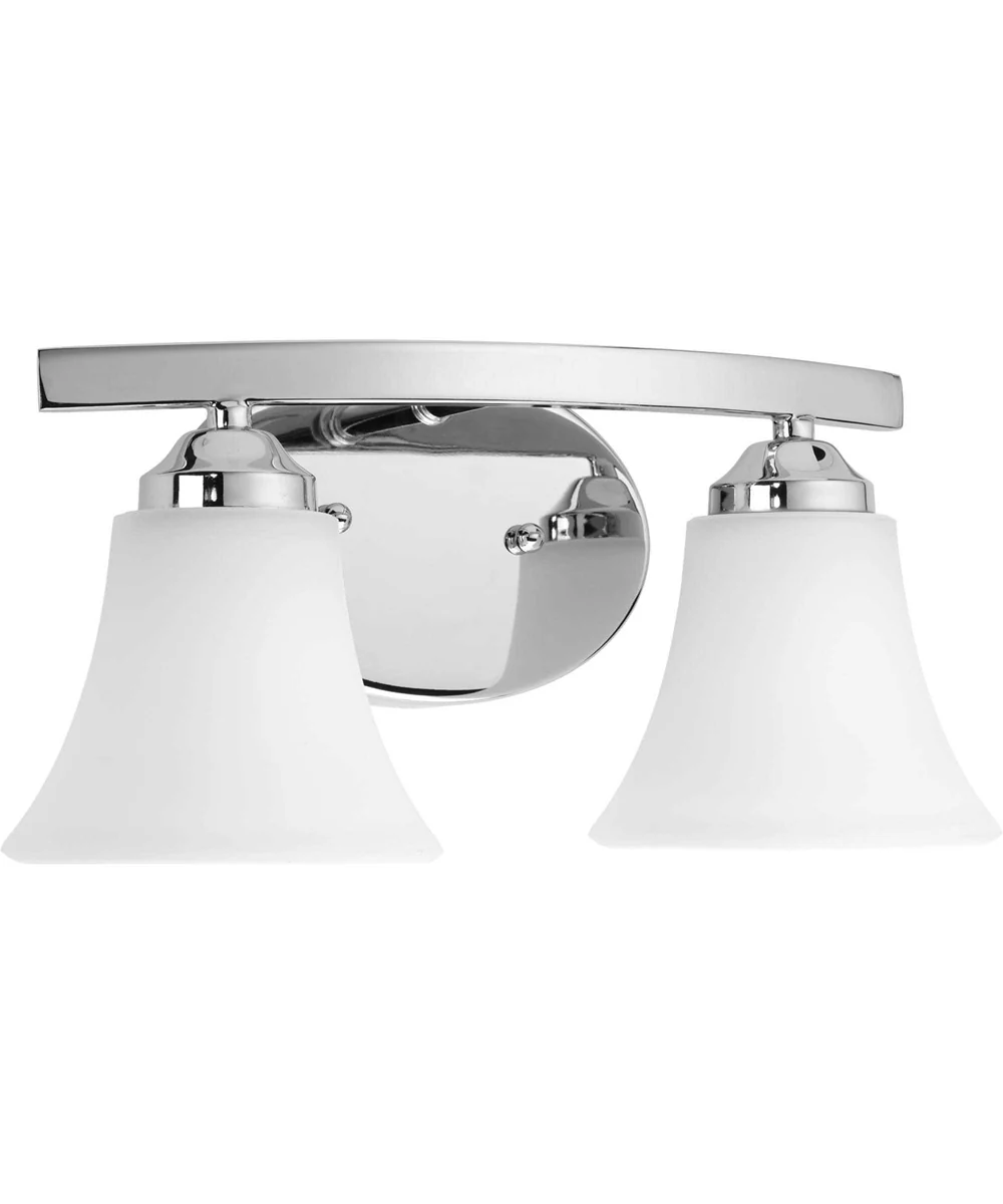 Adorn 2-Light Etched Glass Traditional Bath Vanity Light Polished Chrome - Image 3