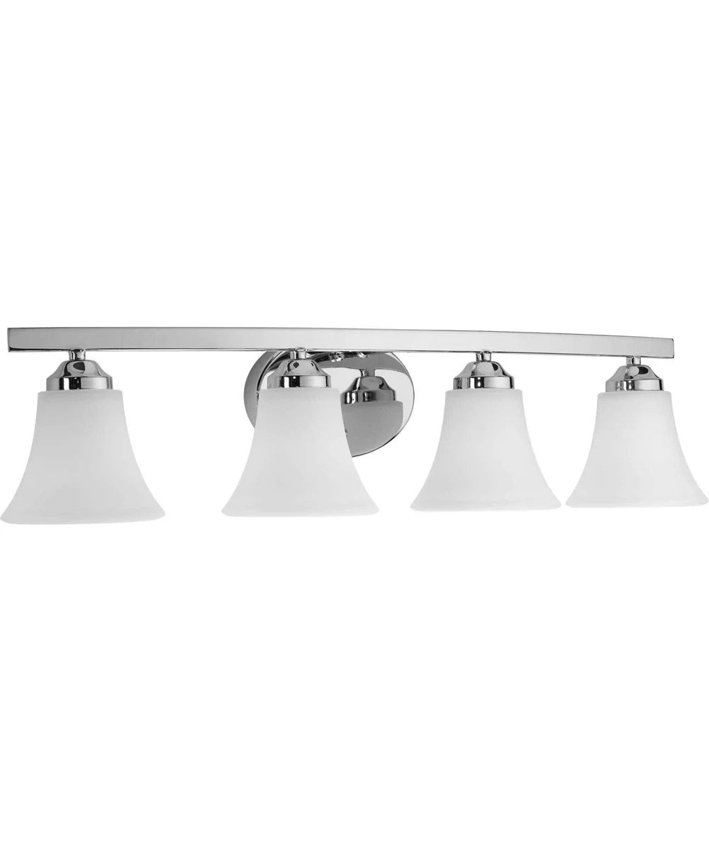 Adorn 4-Light Etched Glass Traditional Bath Vanity Light Polished Chrome - Image 2