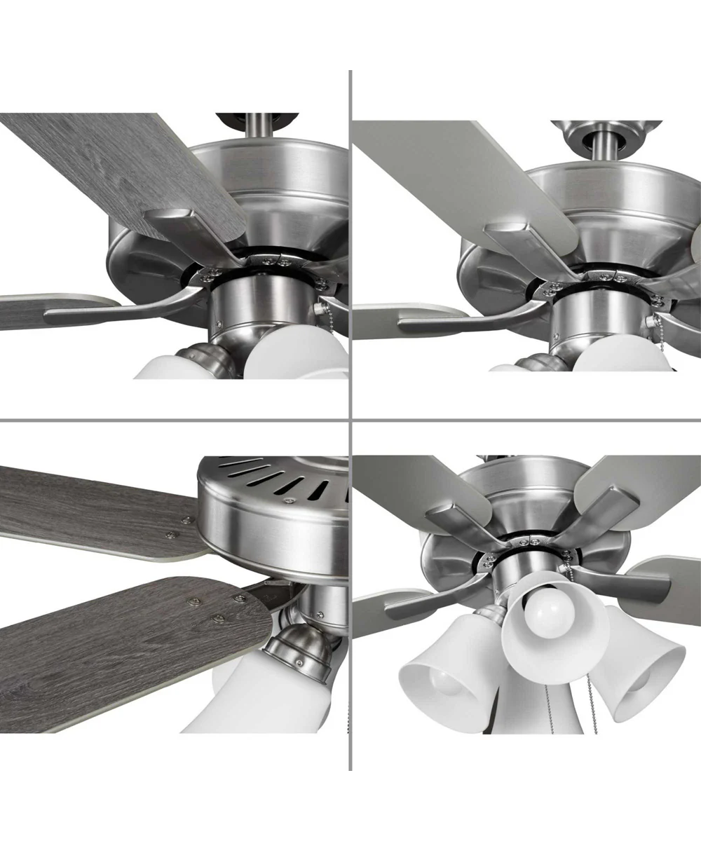AirPro 52 in. 5-Blade Transitional Ceiling Fan with Light Brushed Nickel - Image 3