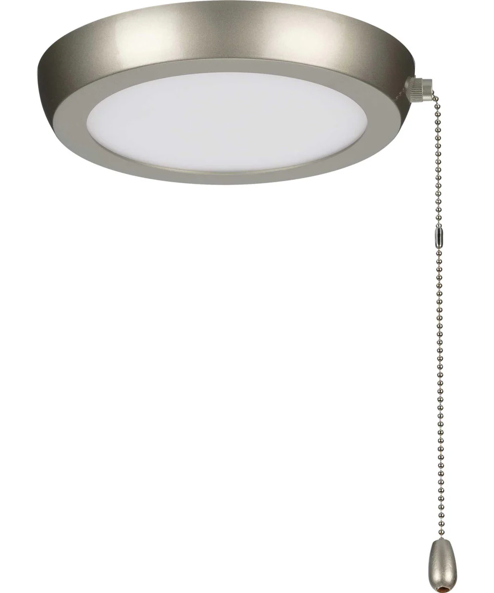 AirPro 7" 1-Light Edgelit Transitional Ceiling Fan Light Kit Opal Shade Painted Nickel