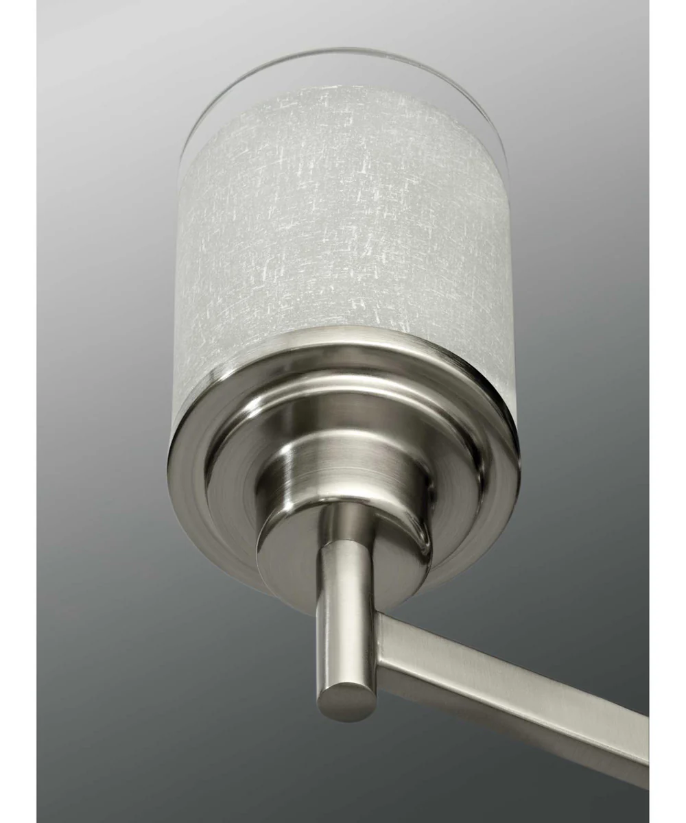 Alexa 9-Light Etched Linen With Clear Edge Glass Modern Chandelier Light Brushed Nickel - Image 4
