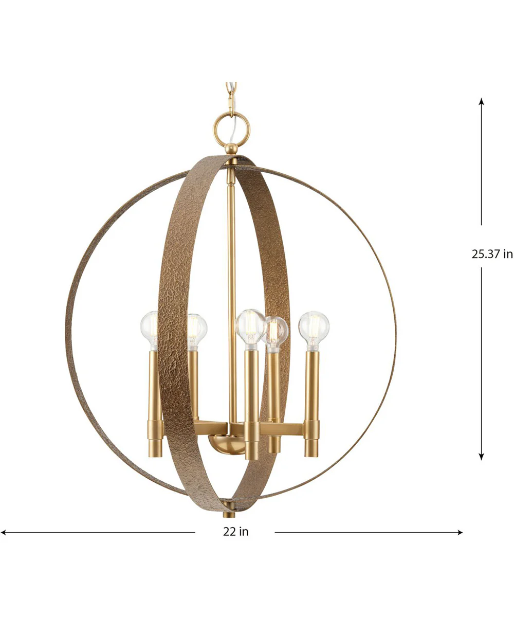 Allegheny 5-Light Pendant Soft Gold - Image 4