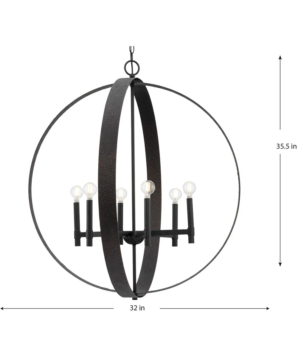 Allegheny 6-Light Pendant Matte Black - Image 4
