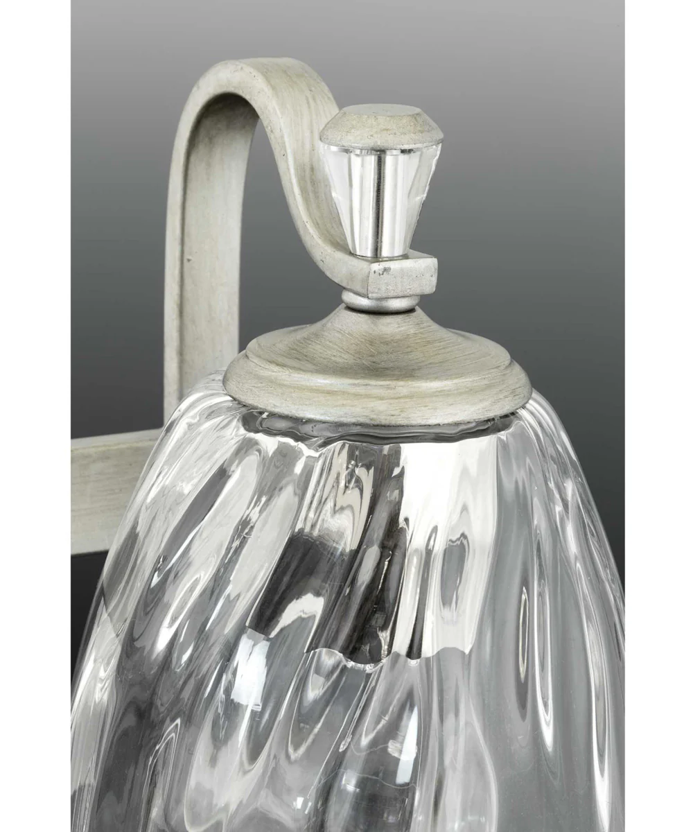 Anjoux 3-Light Clear Water Glass Luxe Bath Vanity Light Silver Ridge - Image 2