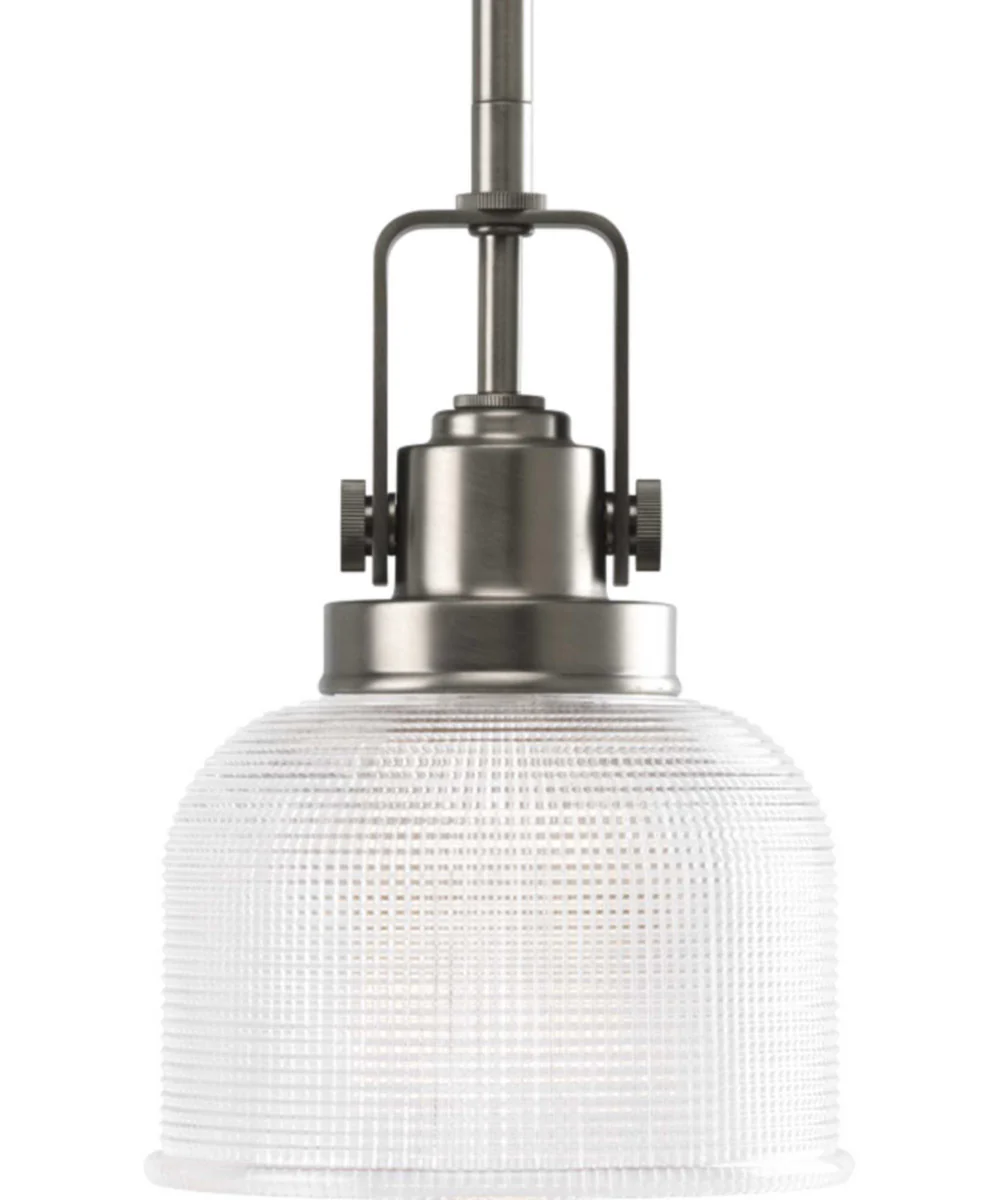 Archie 1-Light Double Prismatic Glass Coastal Mini-Pendant Light Antique Nickel