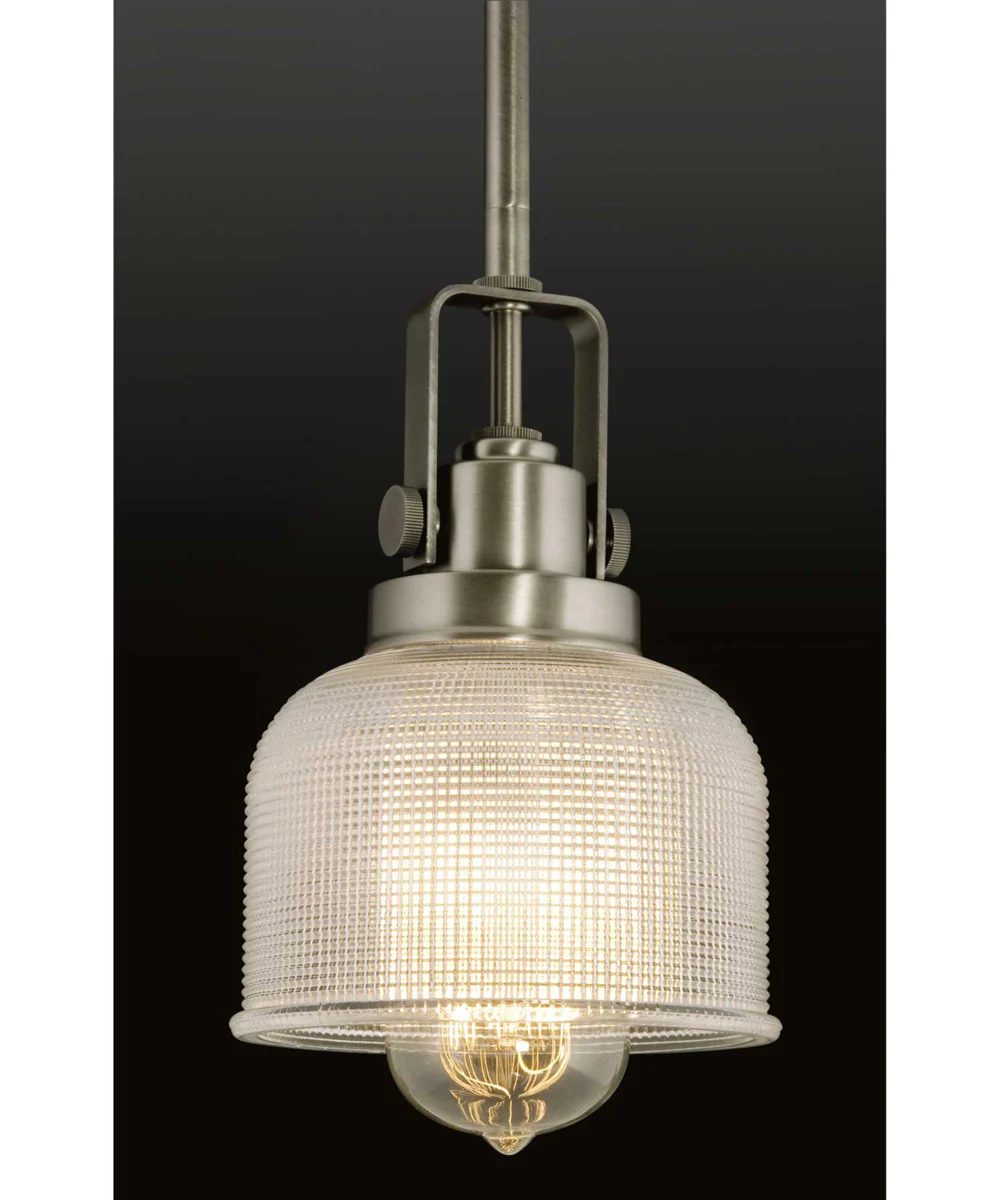 Archie 1-Light Double Prismatic Glass Coastal Mini-Pendant Light Antique Nickel - Image 3
