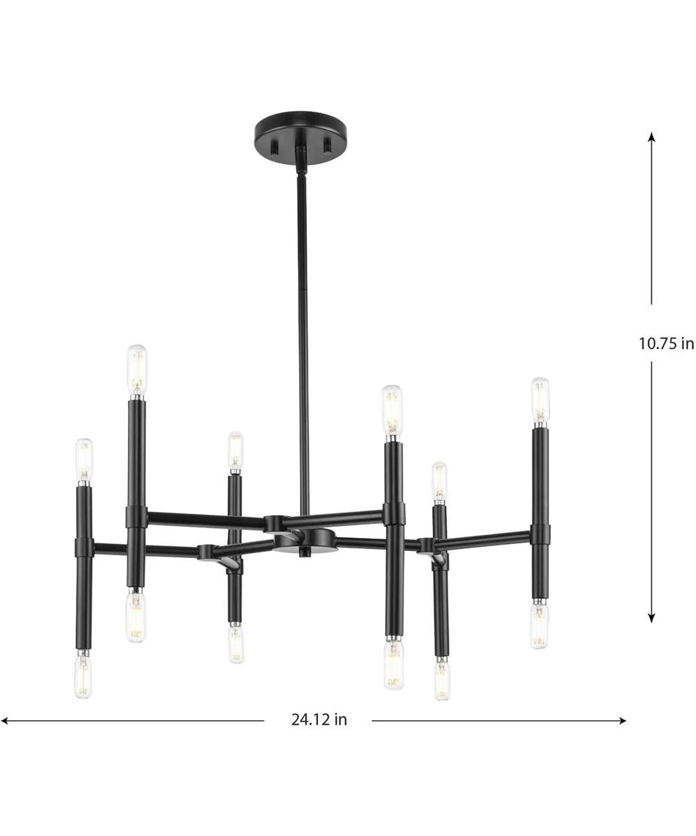 Arya 12-Light Chandelier Matte Black - Image 3