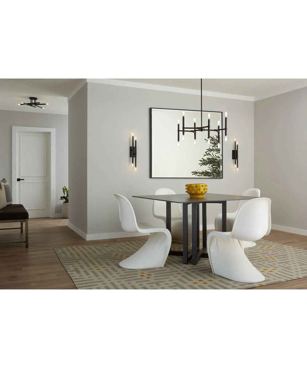 Arya 4-Light 20" Semi-Flush Mount Light Matte Black - Image 2