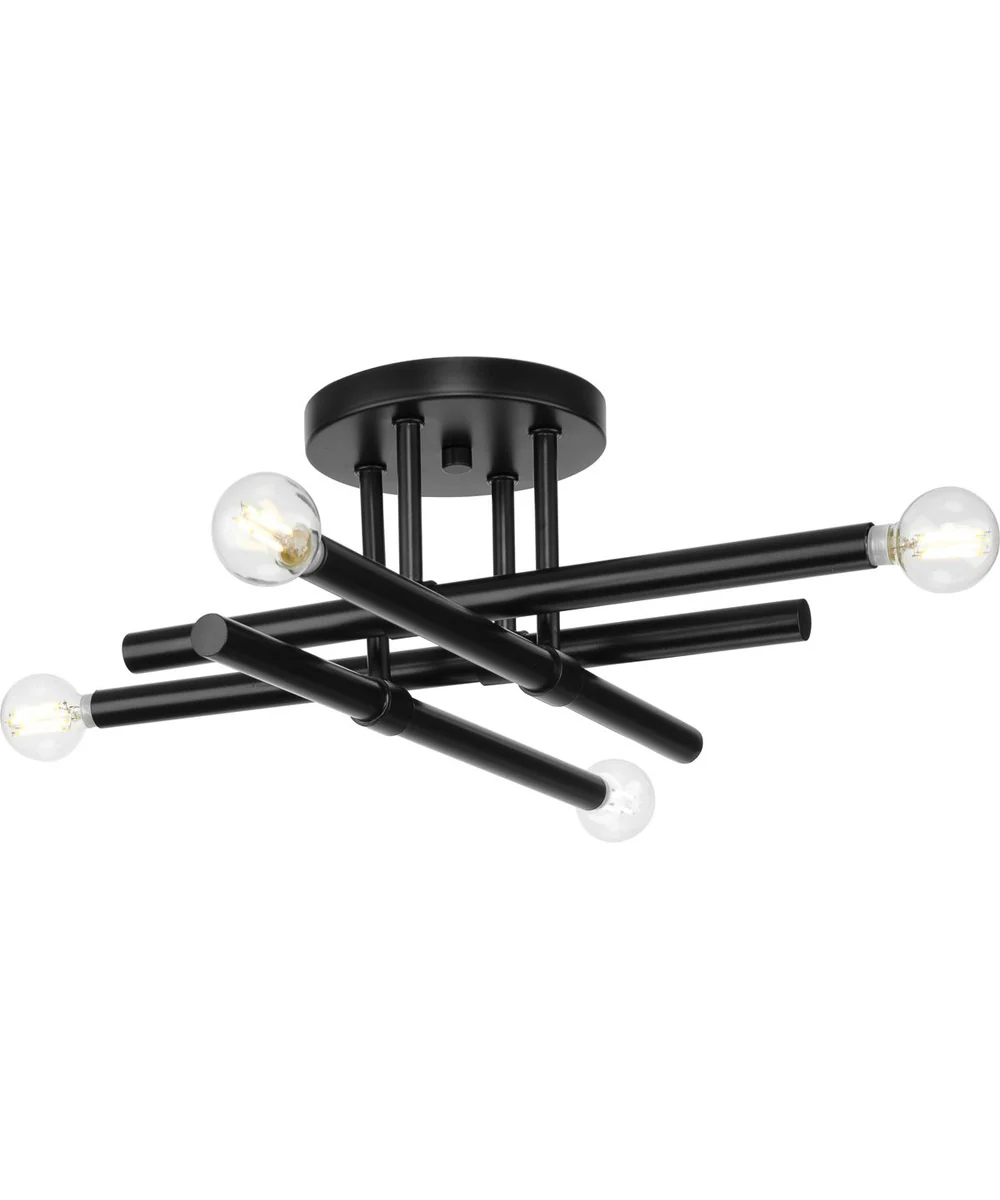 Arya 4-Light 20" Semi-Flush Mount Light Matte Black - Image 5