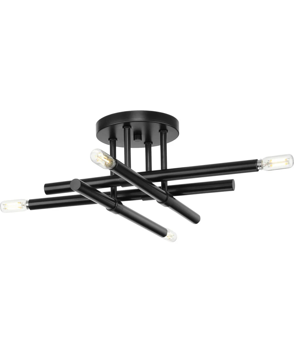Arya 4-Light 20" Semi-Flush Mount Light Matte Black - Image 7