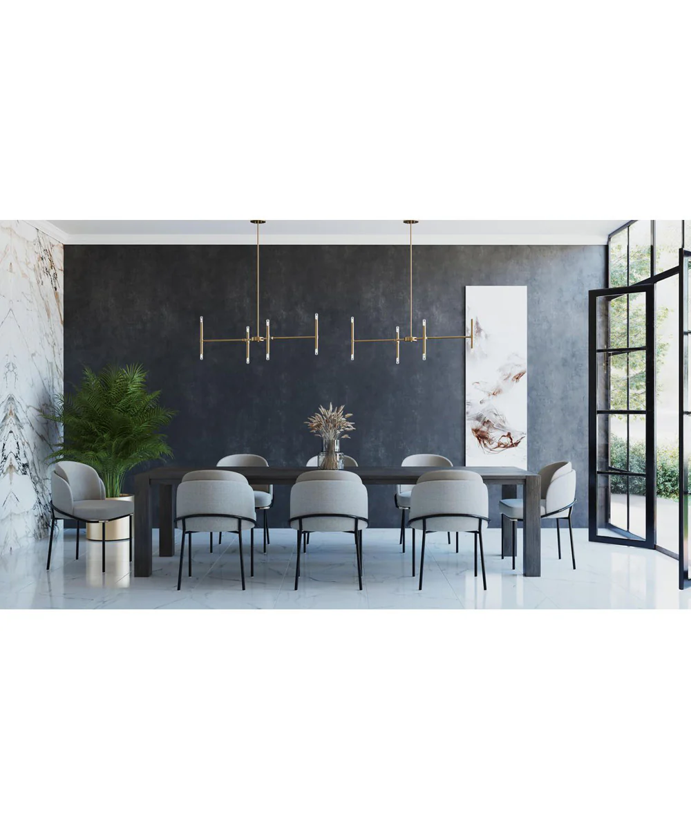 Arya 8-Light Linear Chandelier Brushed Gold - Image 2