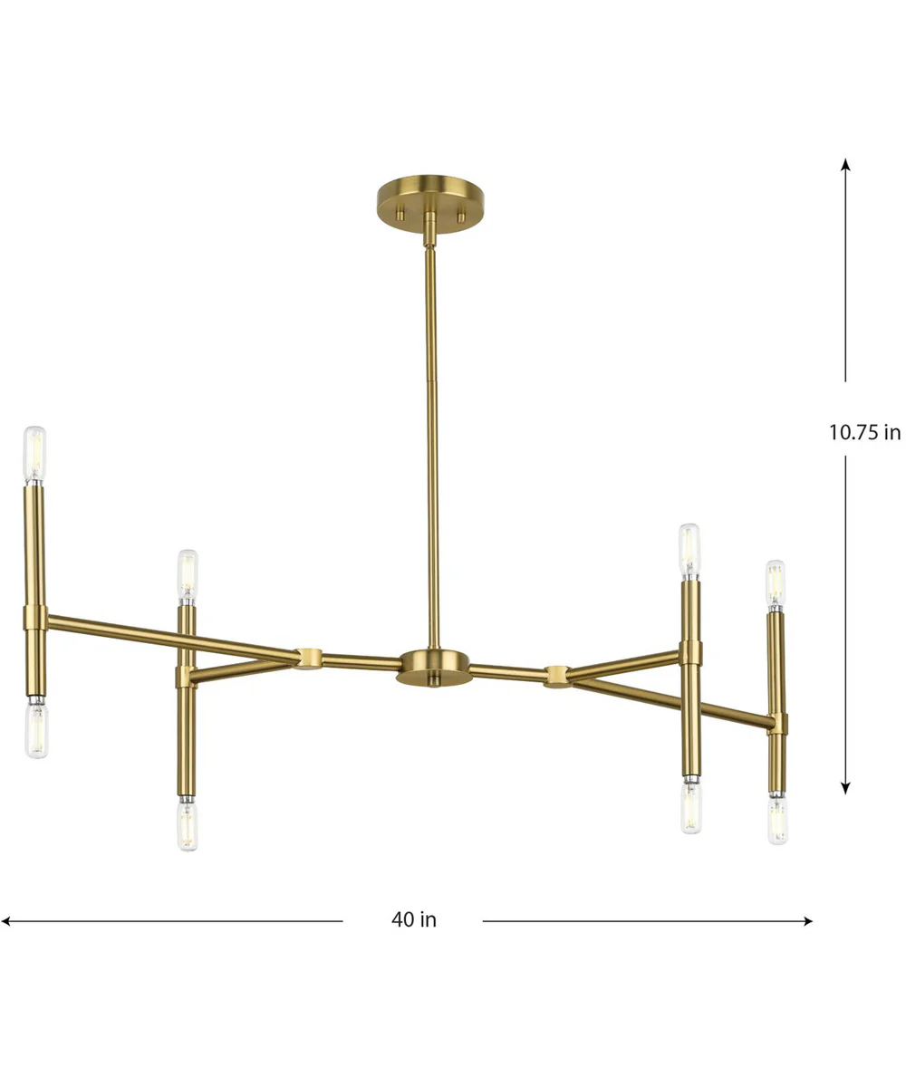 Arya 8-Light Linear Chandelier Brushed Gold - Image 4