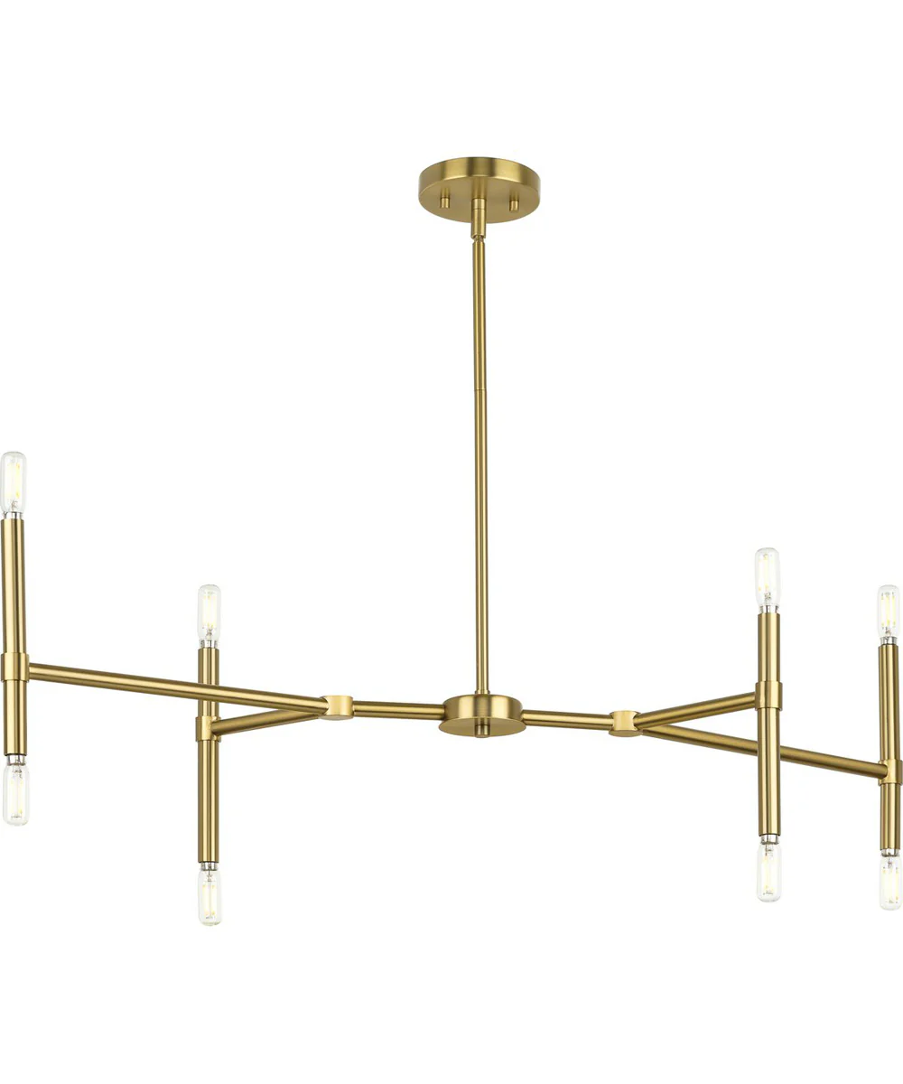 Arya 8-Light Linear Chandelier Brushed Gold - Image 5