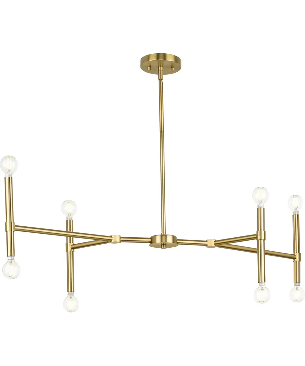 Arya 8-Light Linear Chandelier Brushed Gold - Image 6