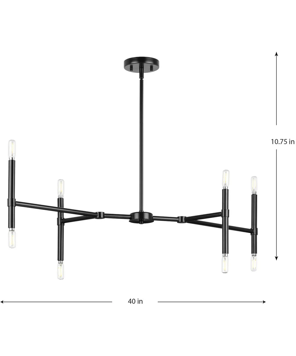Arya 8-Light Linear Chandelier Matte Black - Image 4