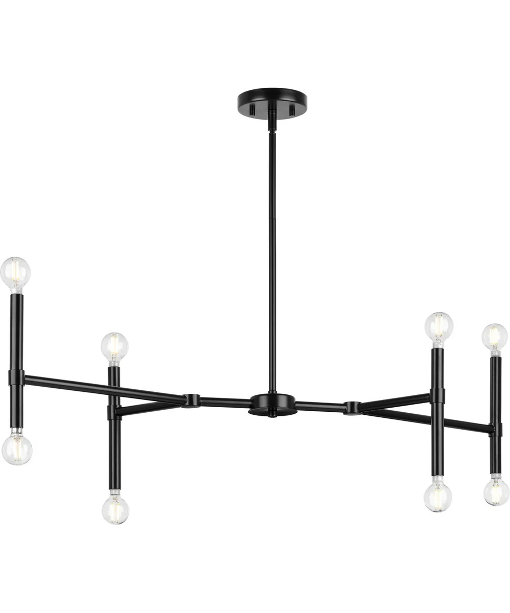 Arya 8-Light Linear Chandelier Matte Black - Image 5