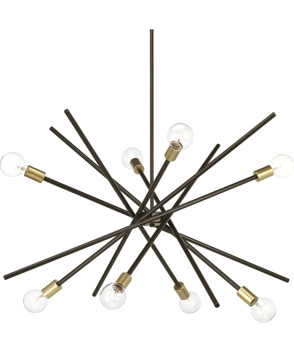Astra 8-Light Mid-Century Modern Chandelier Light Antique Bronze - Image 10